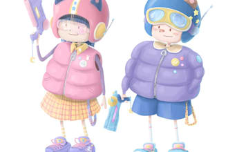 create childrens book illustrations in my style