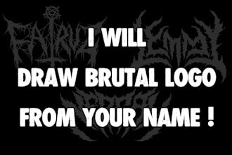 draw brutal logo from your name