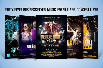 design stunning events, concerts, and party flyers within 6hours
