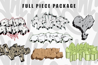 create graffiti artwork for your brand, hardcore band, crew