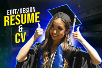 edit and design professional curriculum vitae, resume, CV