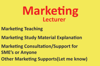 teach you any part of marketing theories with practical examples