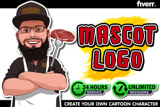 design creative cartoon and cute mascot logo design