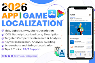 do aso, app or game localization in up to 7 languages