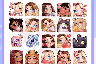 make custom emotes in cute chibi style