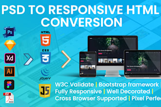 convert psd to responsive html with bootstrap