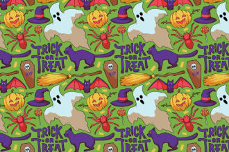 create halloween theme seamless pattern in 1 day