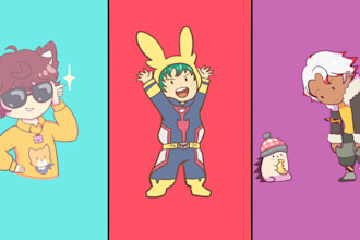 draw cute characters for you