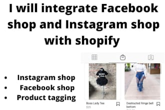 integrate facebook shop, instagram shop and shopify on your page
