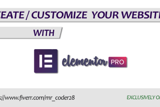 be your elementor expert to create wp website professionally