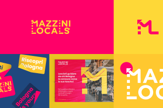 design a bold modern logo with full social media branding kit