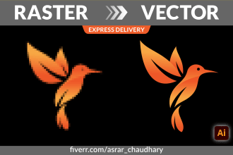 manually vectorize raster image as HD logo