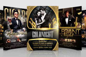 do flyer for event dj club christmas party, halloween, concert new year eve