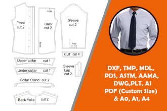 do clothing sewing pattern grading dxf PDF