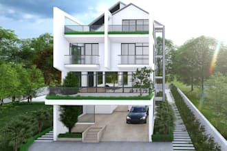 do 3d house exterior design, interior design ,and 3d rendering