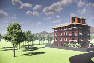 make realistic 3d exterior rendering of your building