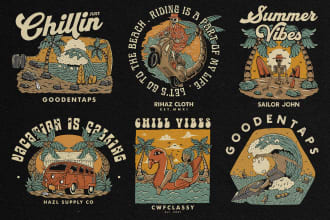 create a vintage badge t shirt design