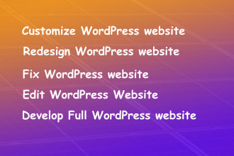 rebuild, edit and customize wordpress website