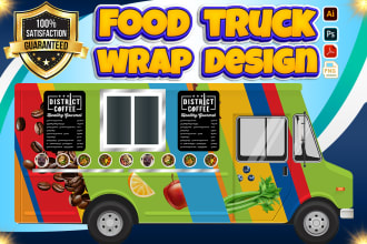 create stunning premium quality BBQ food truck trailer wrap