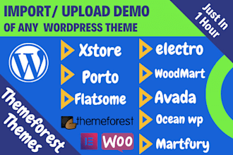 install wordpress theme and setup exactly like demo