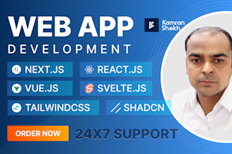 develop web apps using nextjs reactjs svelte vuejs tailwindcss