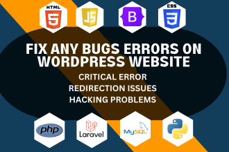 fix wordpress issues, website errors and bug fixing