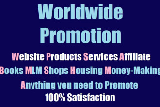 promote website affiliate link to get traffic  worldwide