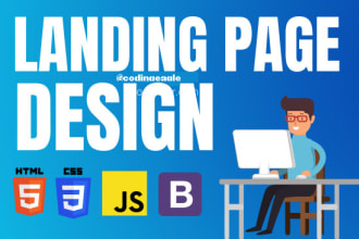create static website or single page website landing page in HTML CSS bootstrap