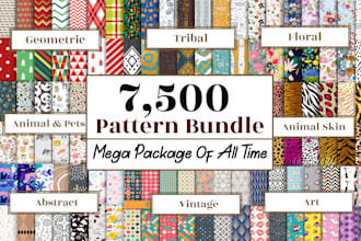 Hot Review!  deliver 7500 unique pattern design bundle