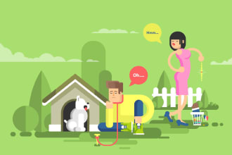 draw vector illustration flat style by hand for video