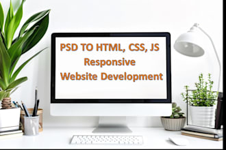 convert PSD or figma design to HTML, CSS, and js code