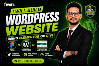 design wordpress website with divi or elementor pro, figma to wordpress