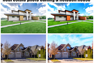 exterior, interior real estate photo editing, retouch house