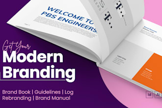 design a modern brand book with a minimal logo