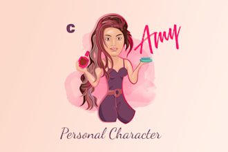 design hair dresser character logo