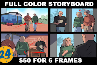 draw full color storyboard for your film or advertisement