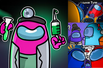 create eye catching among us thumbnails