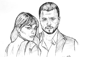draw a freehand pen sketch for you in 24h