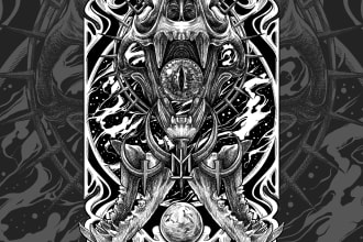 draw illustration for tshirt, band, gig poster and more