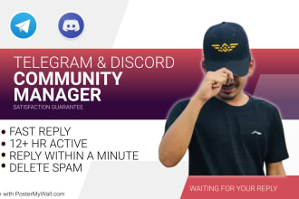 be your telegram community manager or admin