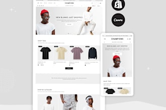 make shopify website store or redesign with mockup UI UX