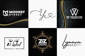 initial letters monogram and fashion clothing and handwriting and signature logo