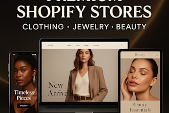 design a shopify store for clothing, jewelry, and cosmetic