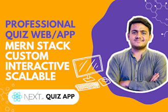 create a professional quiz website or mobile app
