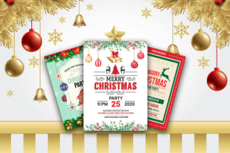 do halloween, christmas and new year flyer design