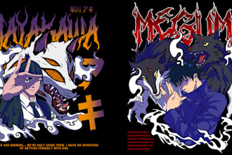 draw for you a costume anime tshirt design