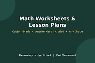 design custom math worksheets and lesson plans