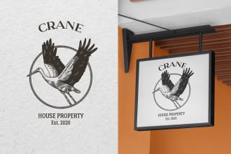 create simple design hand drawn and vintage logo