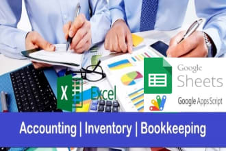 manage accounting, inventory, production in google sheets