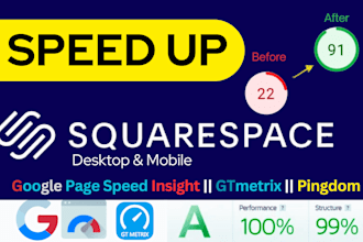 do squarespace speed optimization on google pagespeed insight